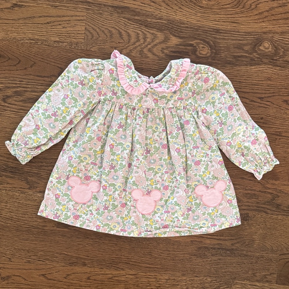 Stitchy Fish Clubhouse Carnations Applique Mickey Mouse Floral Blouse